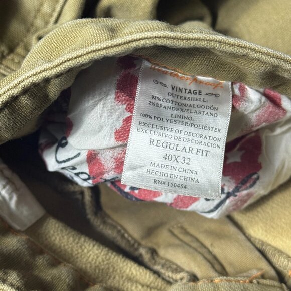 Weatherproof Vintage Men's Pants Brown Fleece Lined Stretch Regular Fit W40 L32 - Picture 16 of 16